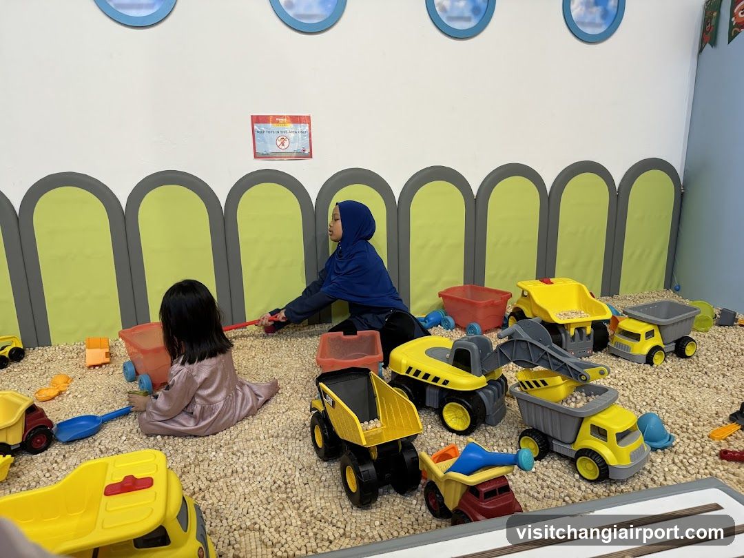 Children's Play Area with Toy Trucks