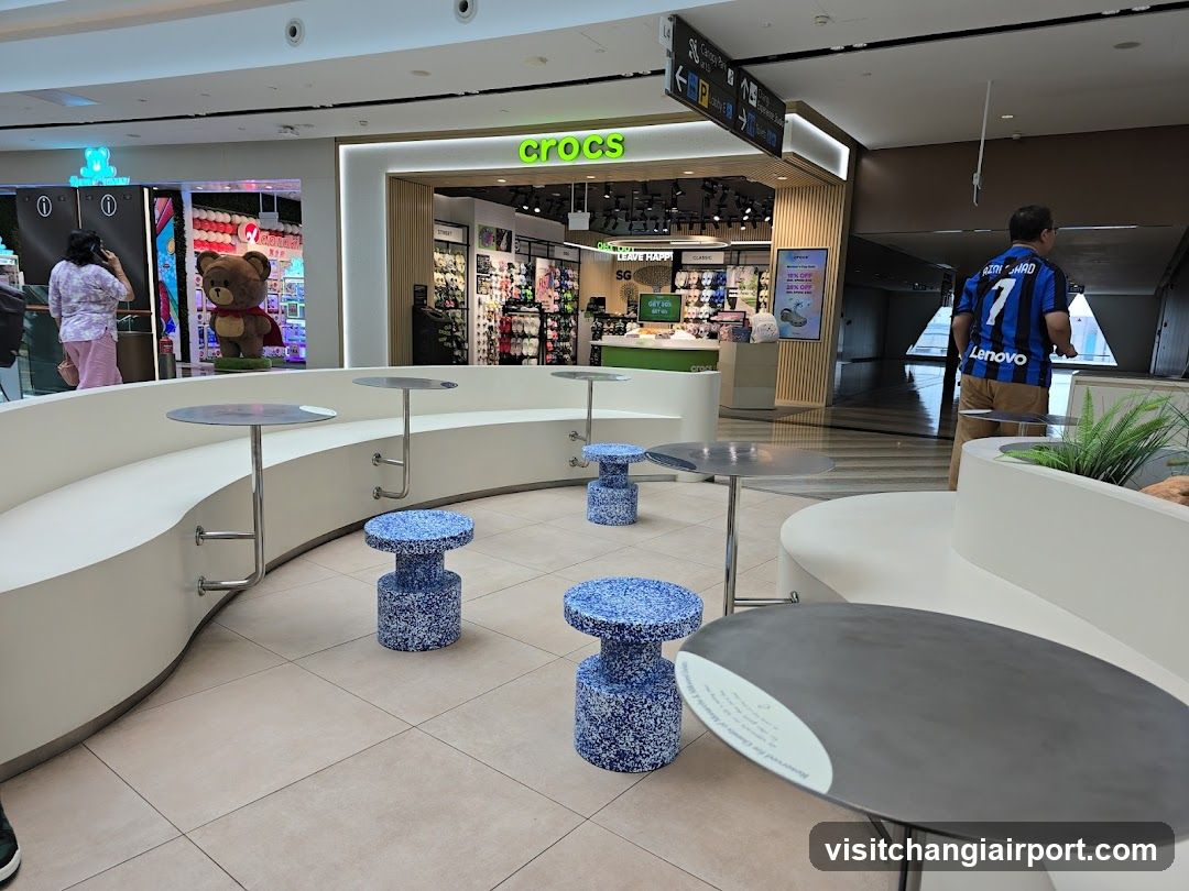 Shopping Mall Interior with Crocs Store Entrance
