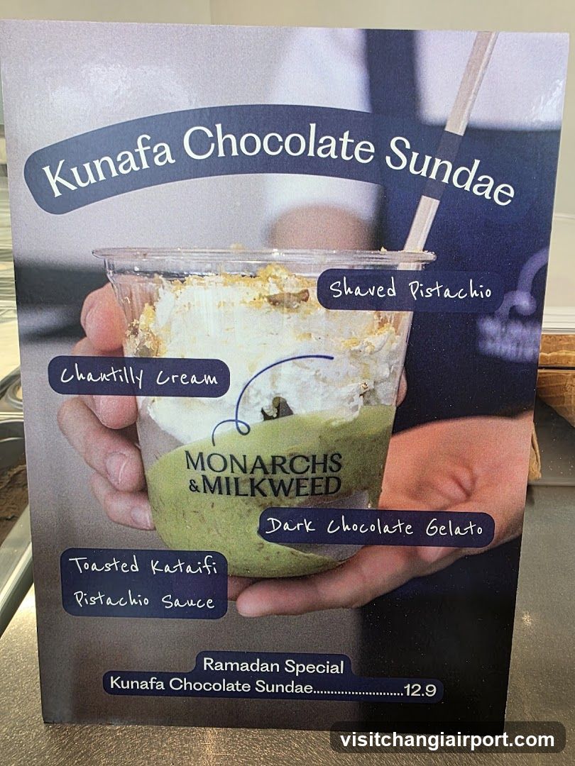 Kunafa Chocolate Sundae Menu Board