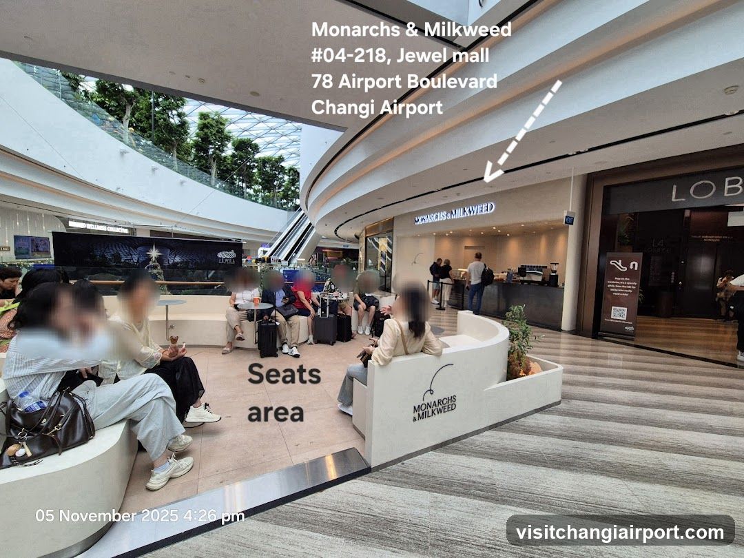 Monarchs & Milkweed seating area at Changi Airport