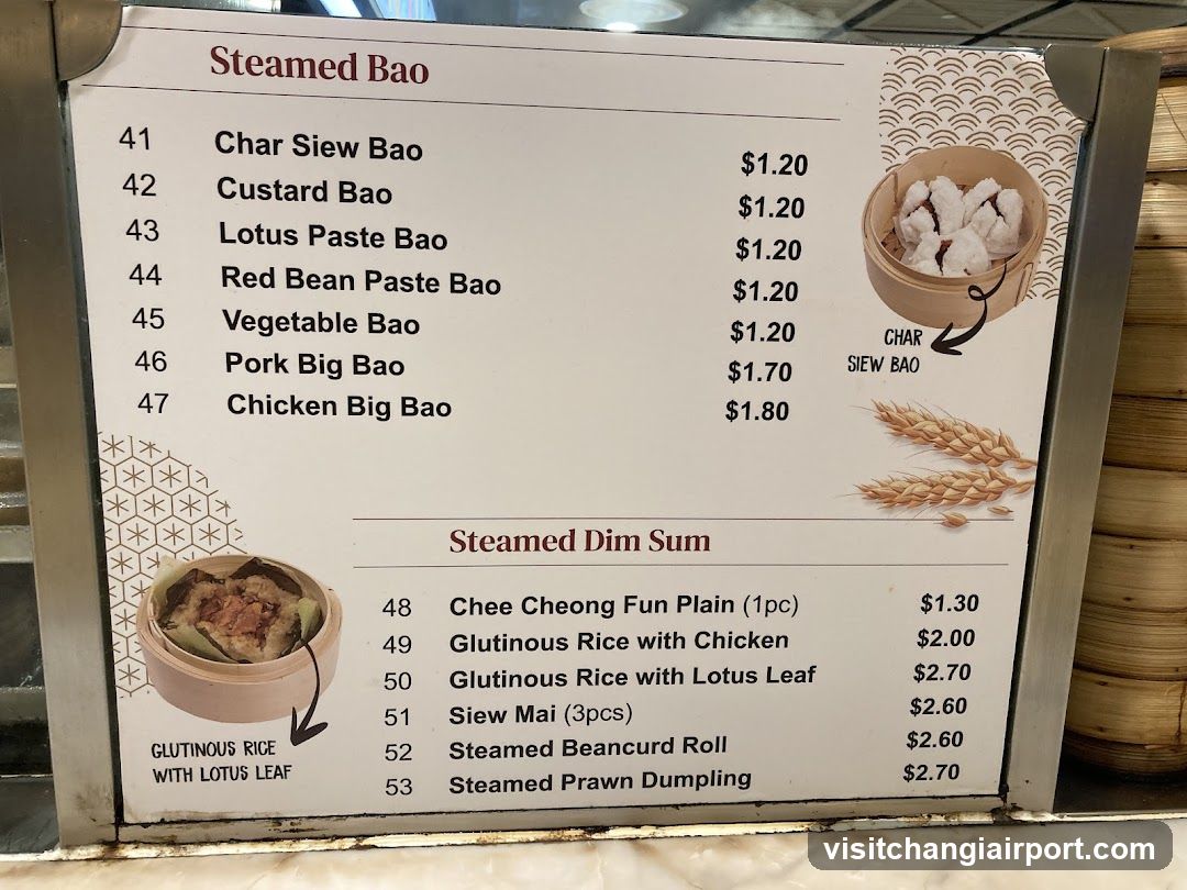Steamed Bao and Dim Sum Menu