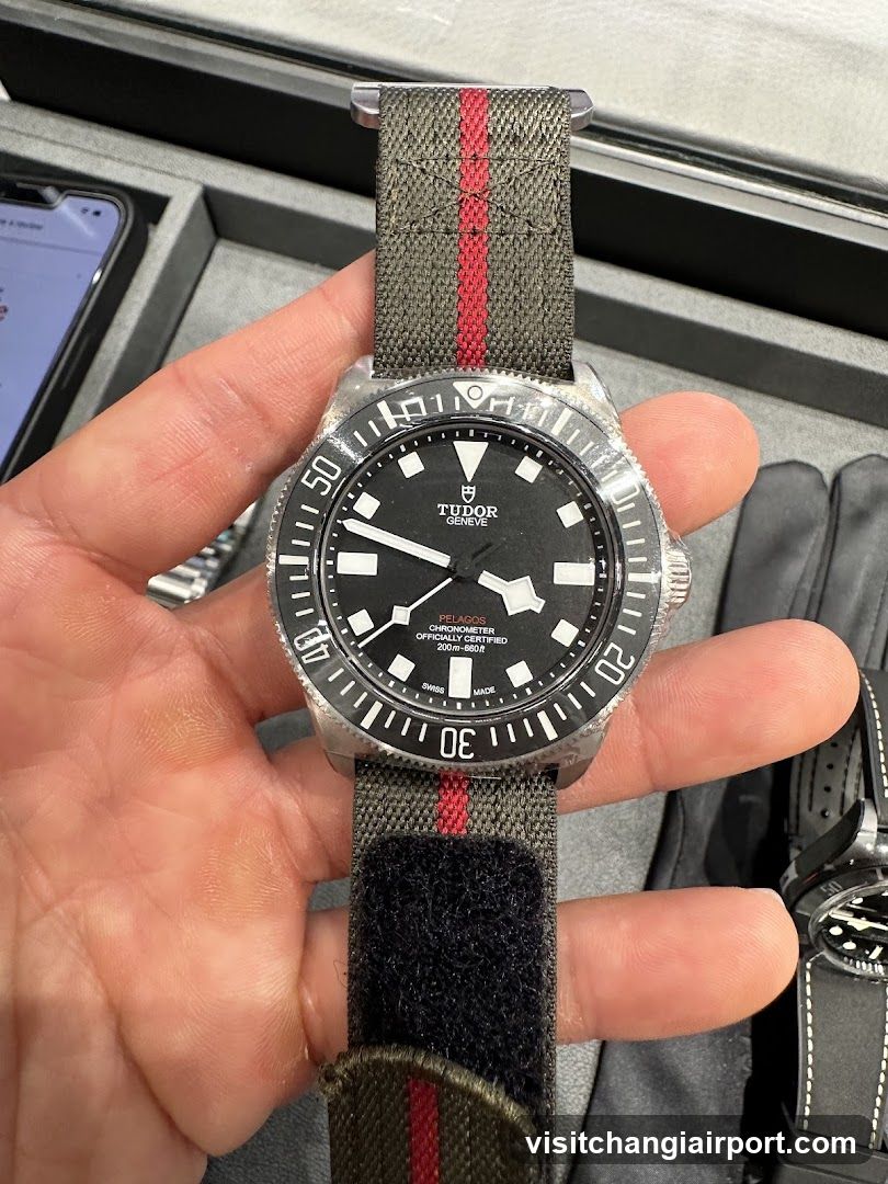 Tudor Black Bay watch with fabric strap
