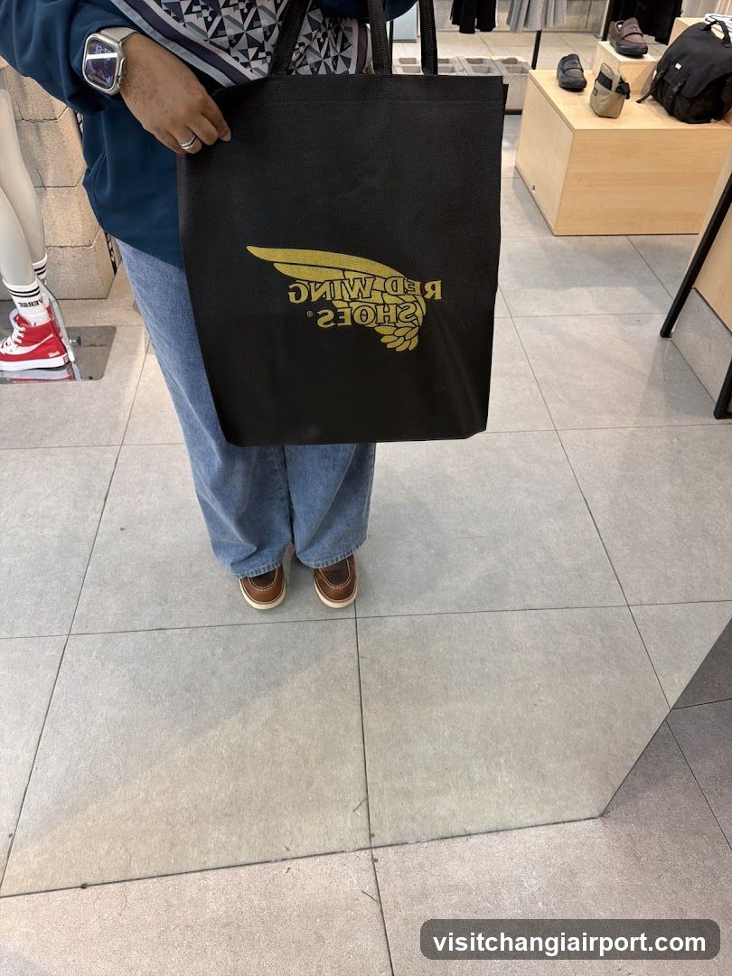 Tote Bag with Winged Shoe Logo