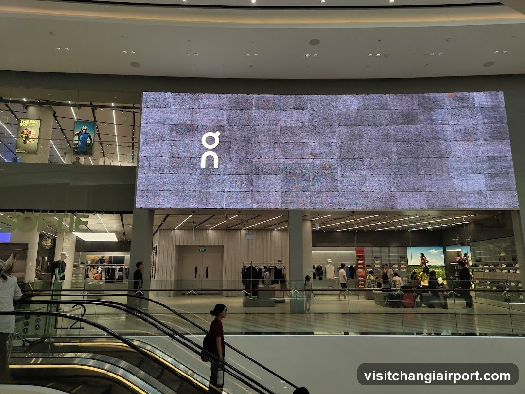Shopping Mall Interior with Large Screen