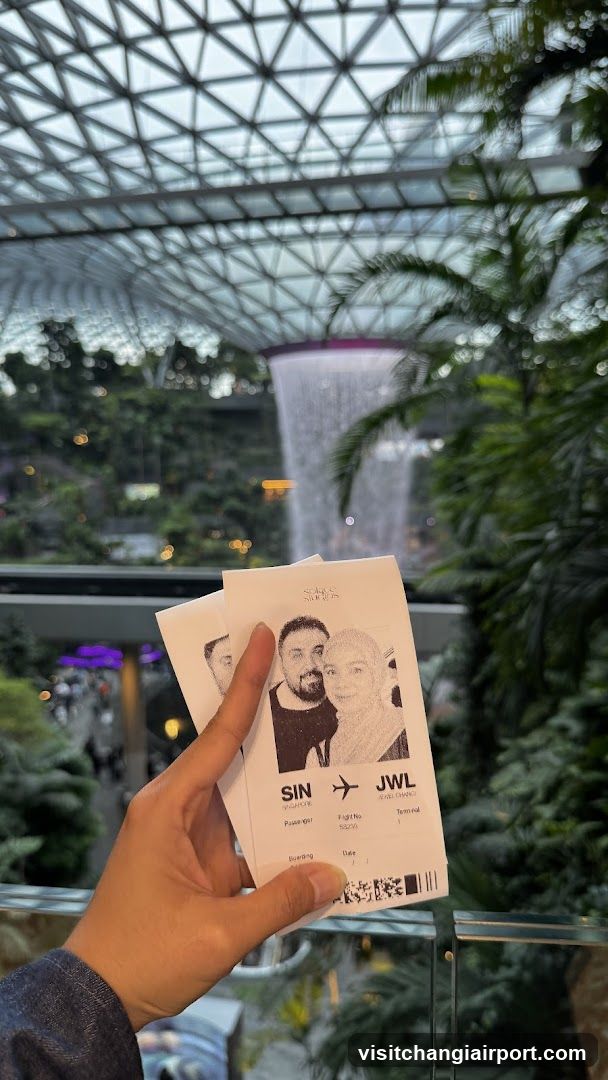 Airport Terminal Interior with Flight Ticket