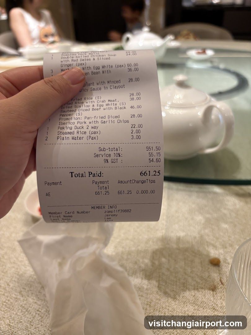 Restaurant Receipt