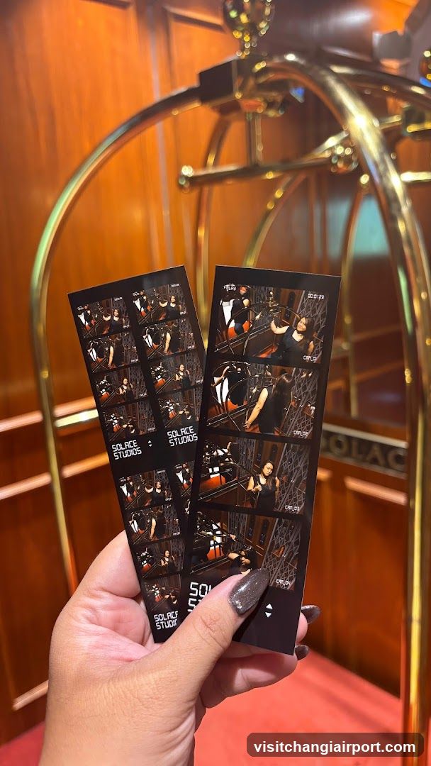 Photo booth strips held in hand