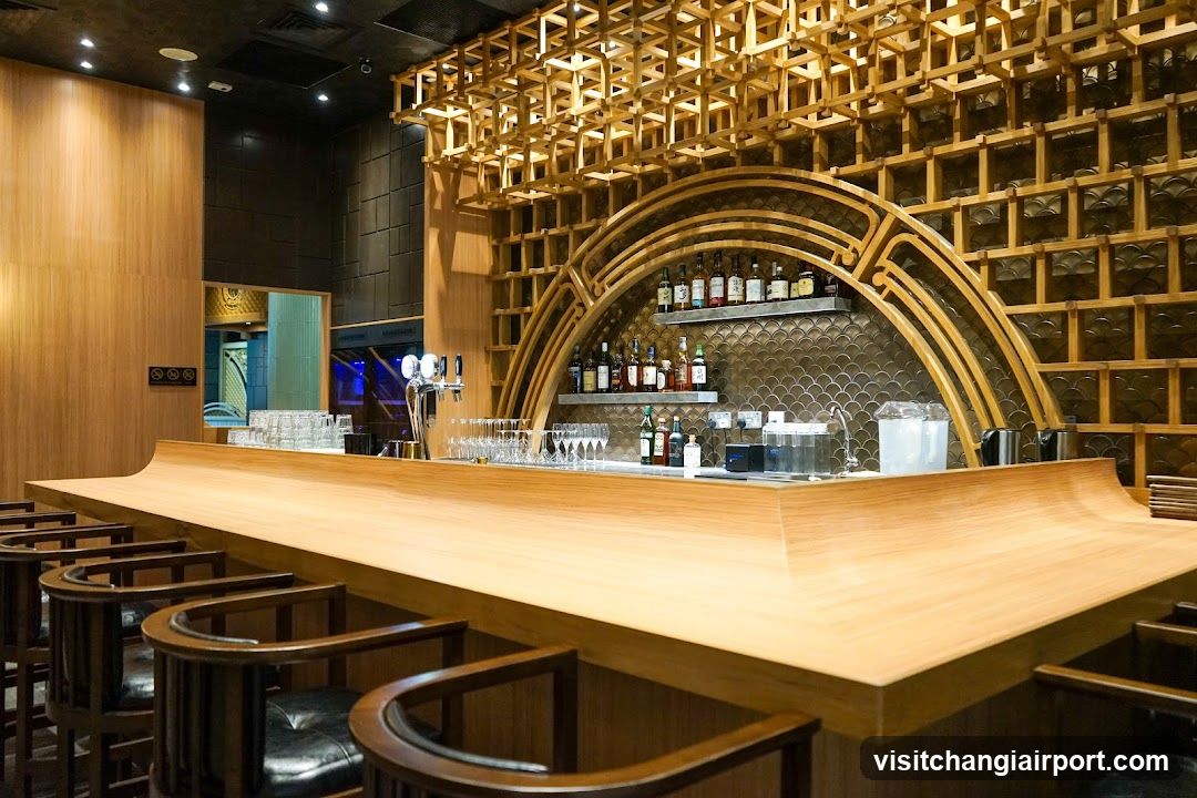 Bar Interior with Wooden Design