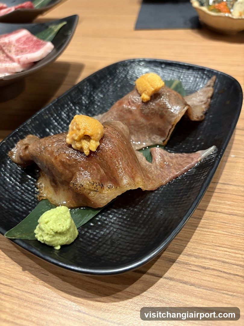 Sushi Plating with Tuna and Wasabi
