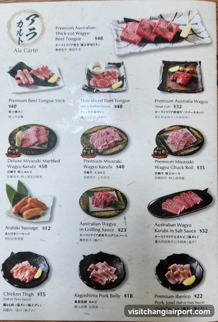 Wagyu and Meat Menu