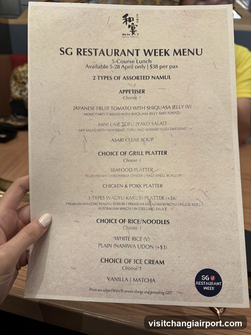 SG Restaurant Week Menu