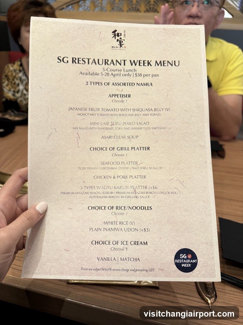 SG Restaurant Week Menu