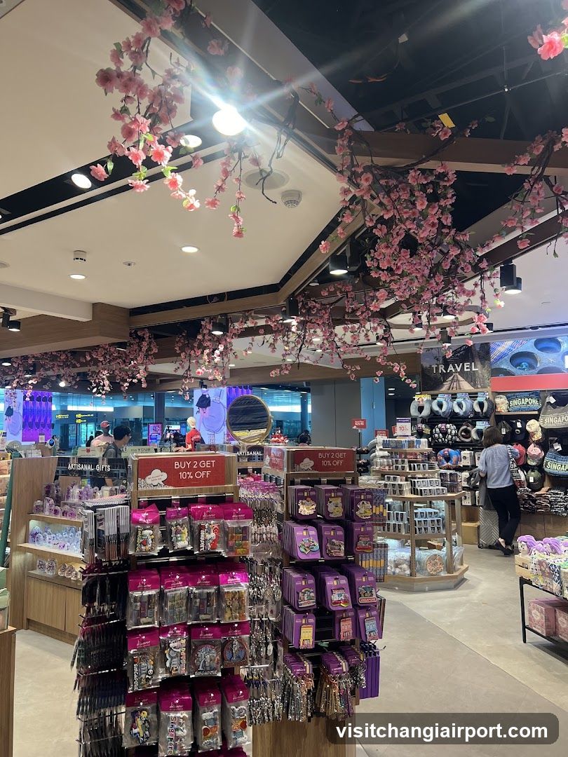 Souvenir Shop Interior with Cherry Blossom Decorations