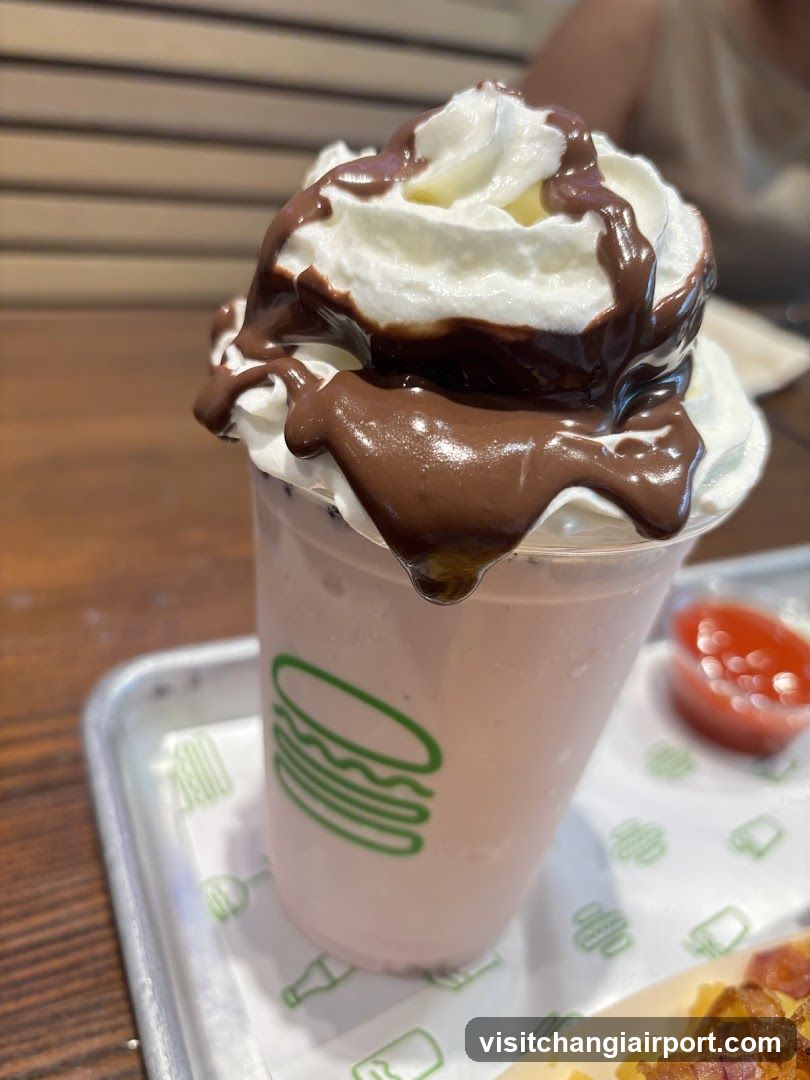 Chocolate Milkshake with Whipped Cream and Syrup