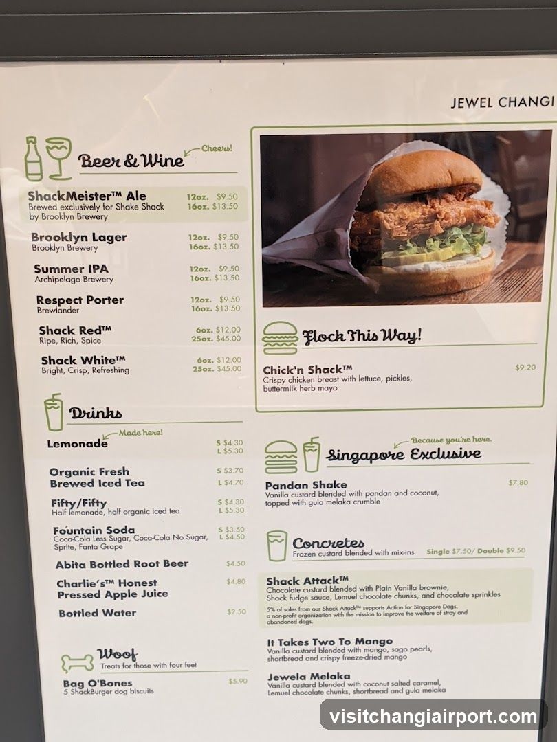 Jewel Changi Menu Board