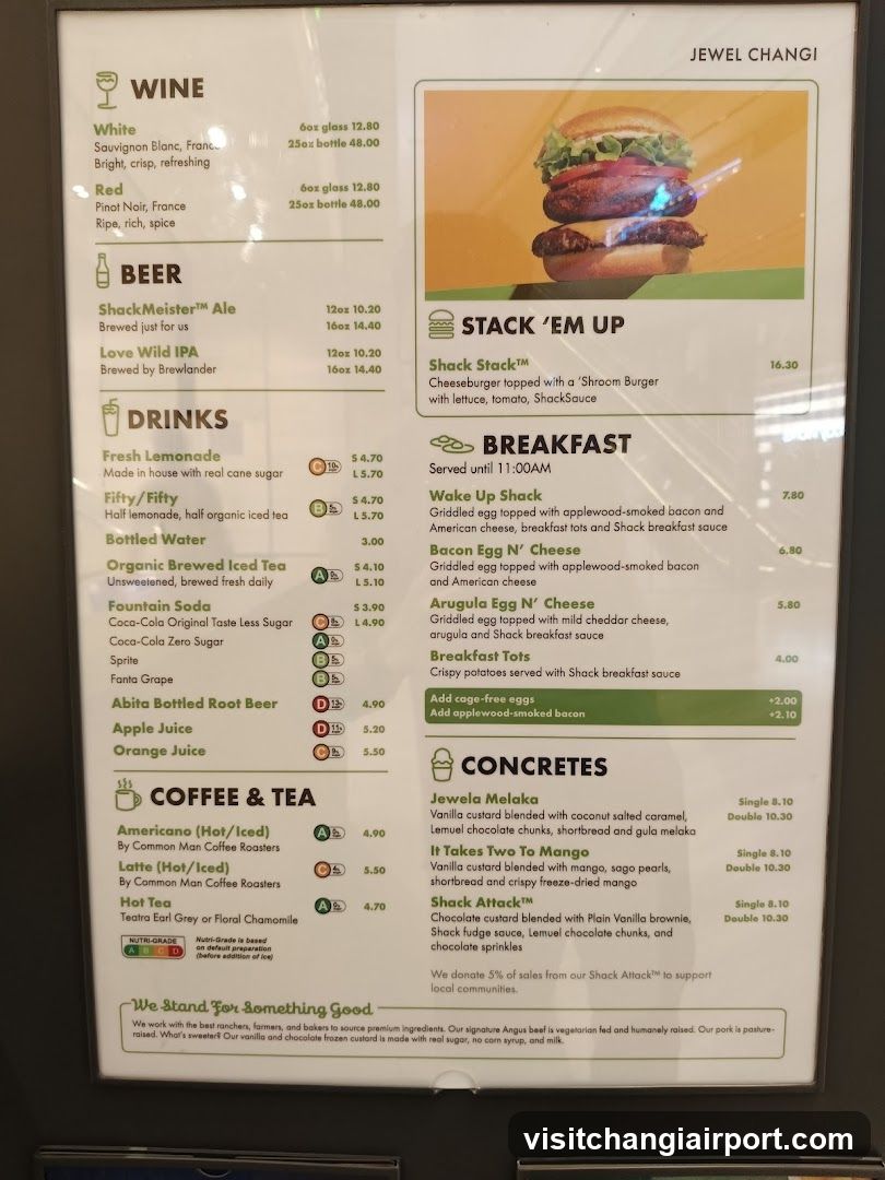 Jewel Changi Menu Board