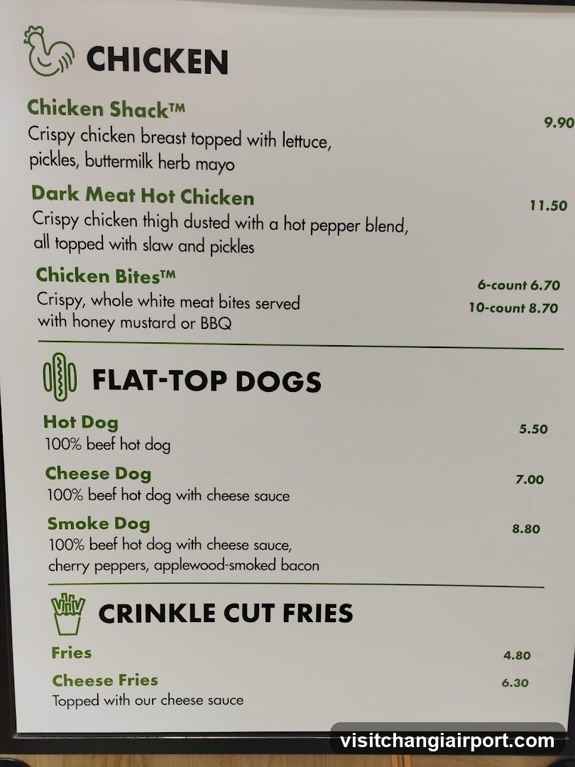 Chicken & Flat-Top Dogs Menu