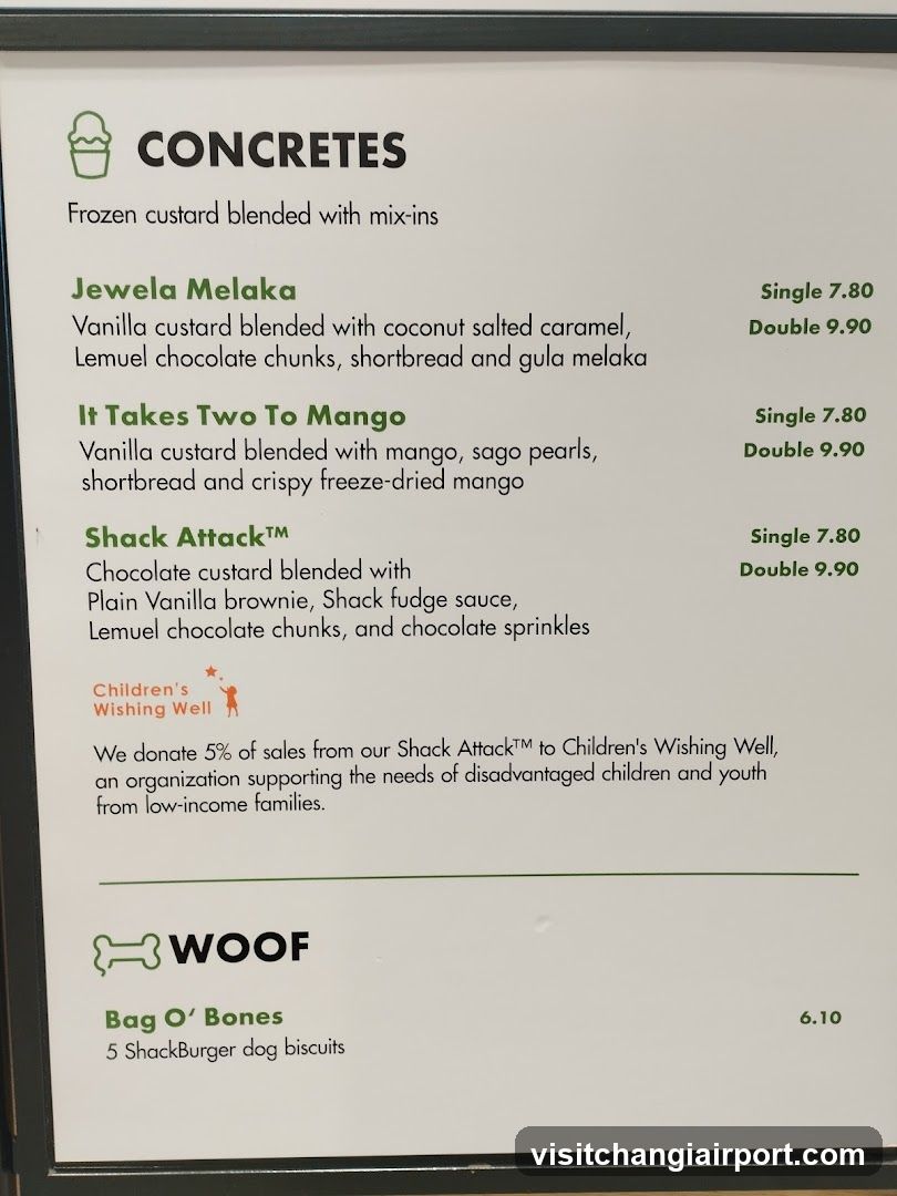 Concrete Dessert Menu