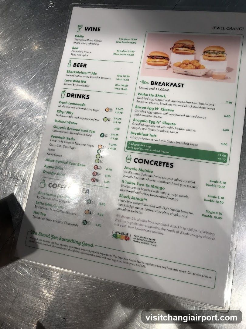 Jewel Changi Menu