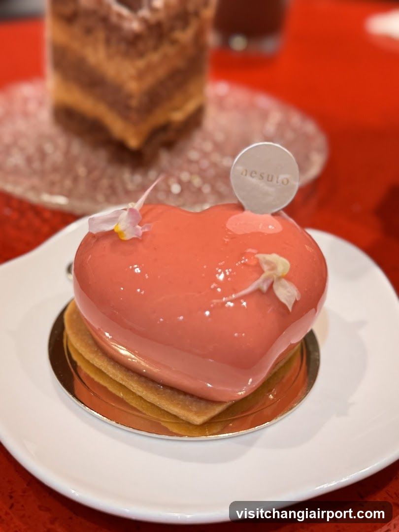 Heart-Shaped Dessert with Pink Glaze