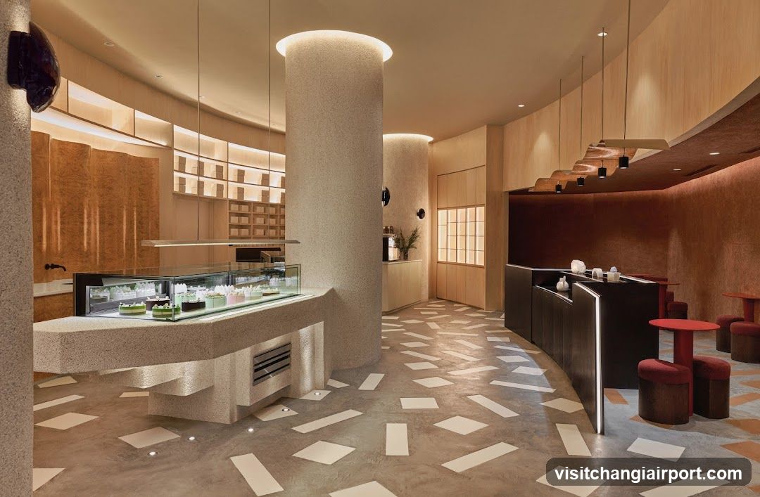 Modern Interior Space with Display Case and Seating Area