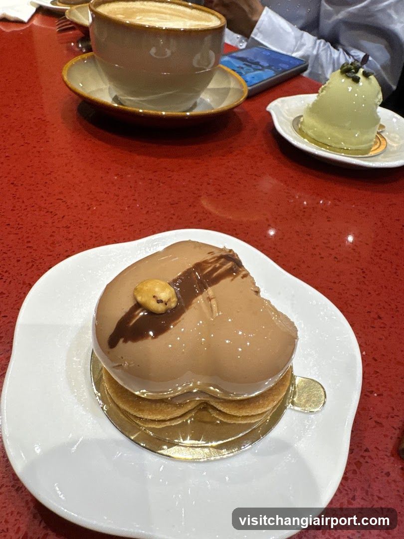 Dessert and Coffee on Red Table