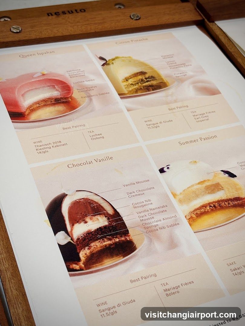 Dessert Menu with Wine Pairings
