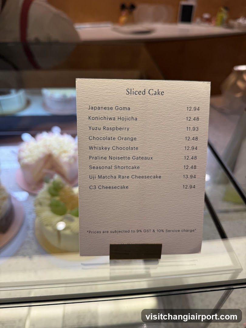 Sliced Cake Menu
