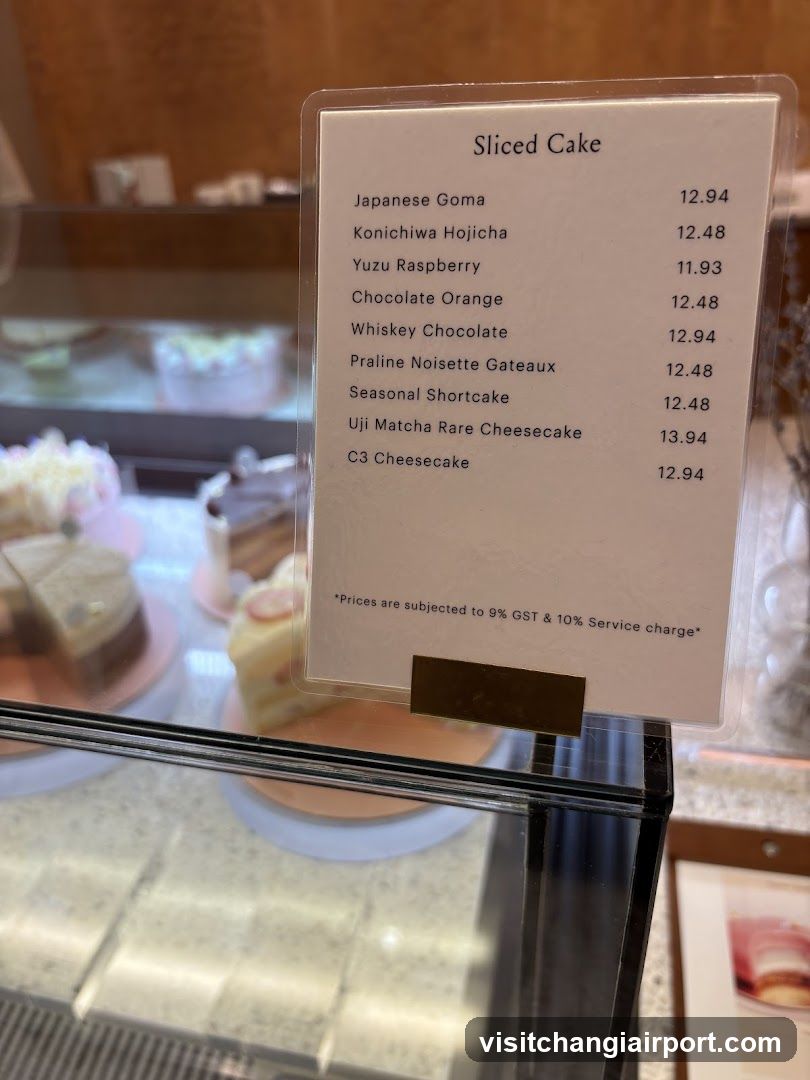 Sliced Cake Menu