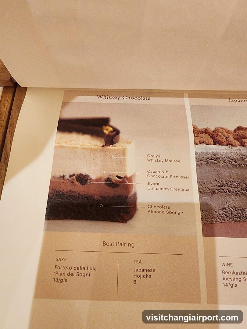 Whiskey Chocolate Dessert Menu Page