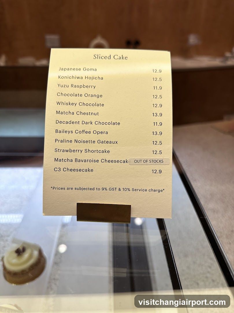 Sliced Cake Menu