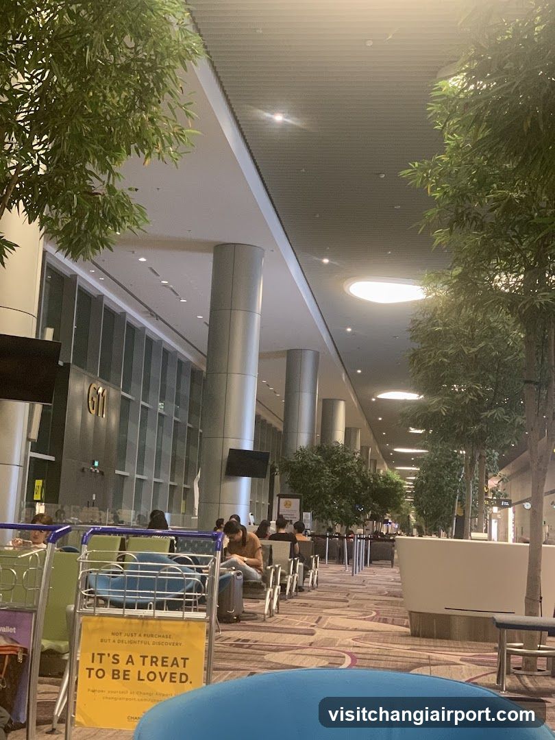 Airport Terminal Interior with Seating Area