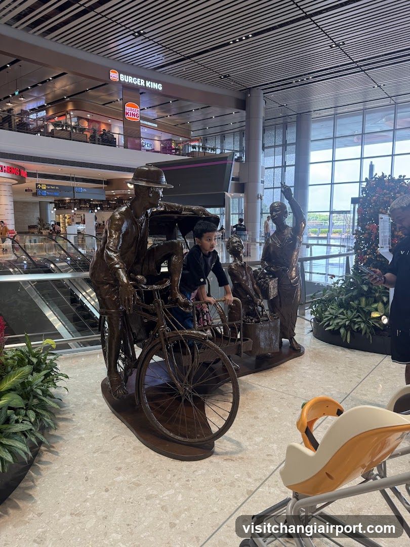 Airport Interior with Sculpture Display