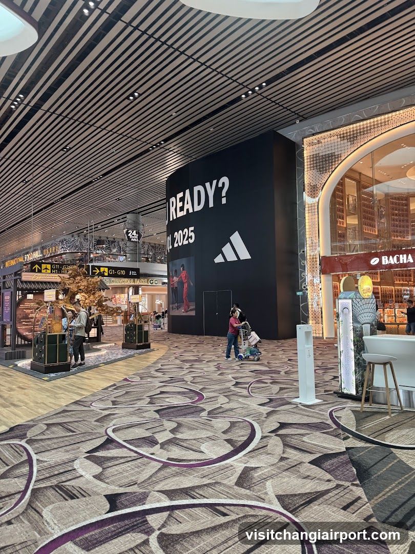Airport Terminal Interior with Branding and Storefronts