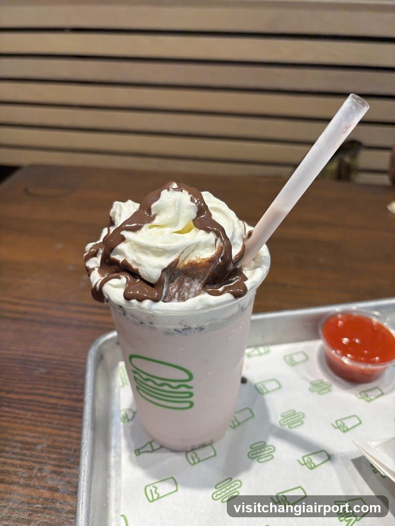 Chocolate Milkshake with Whipped Cream and Syrup