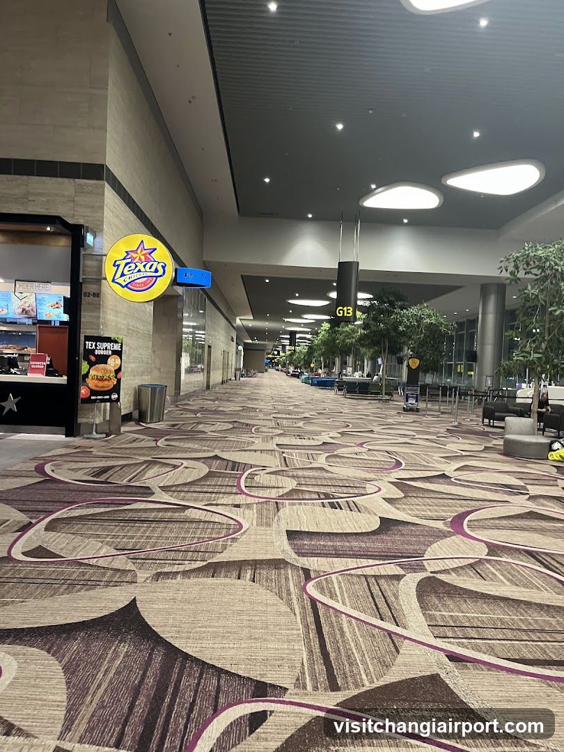 Airport Terminal Interior with Tex's Signage