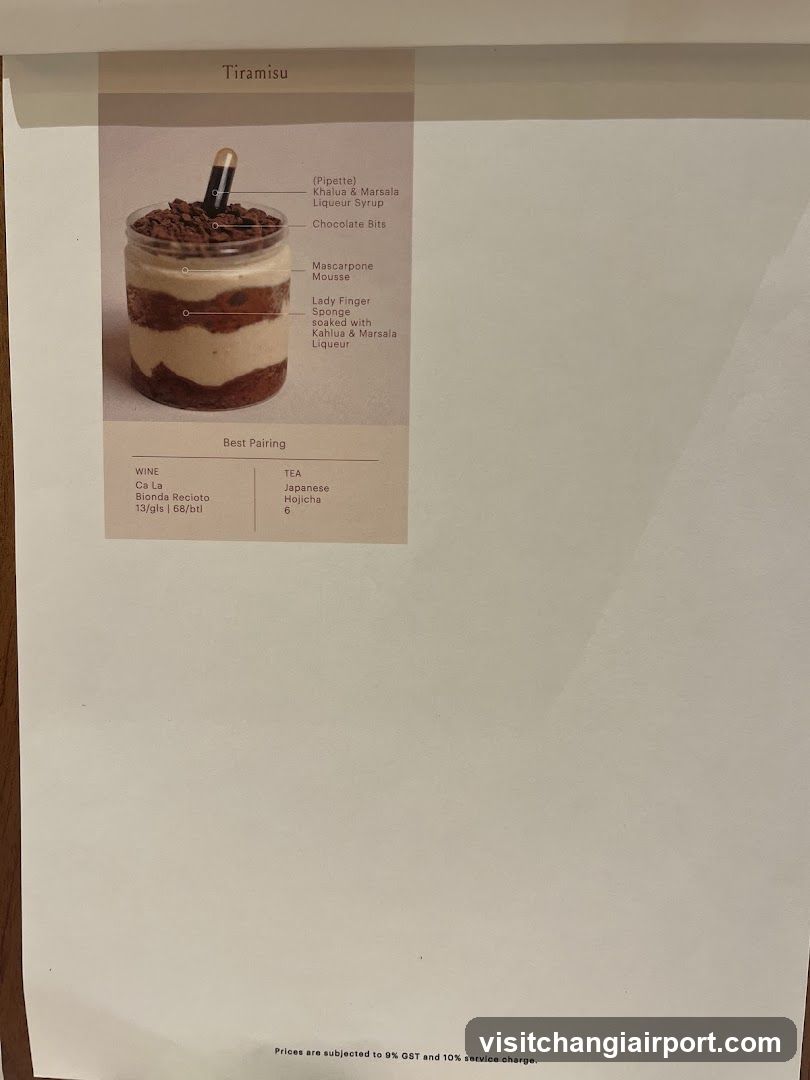 Tiramisu Menu Card