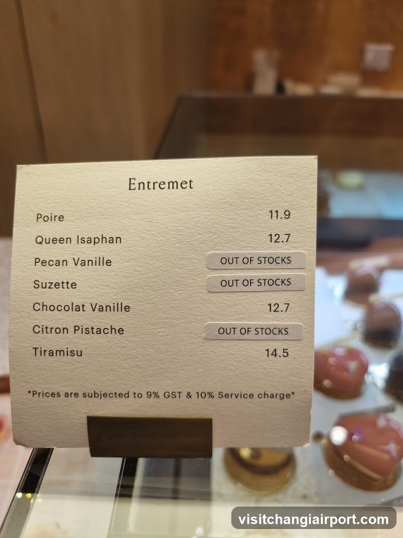 Entremet Menu Card