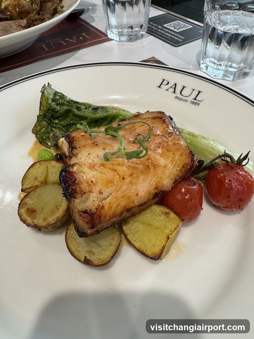 Grilled Fish with Potatoes and Tomatoes at Paul Restaurant