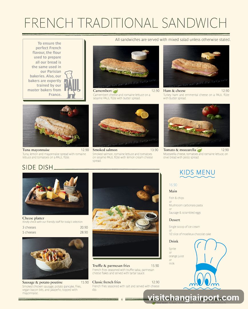 French Traditional Sandwich Menu