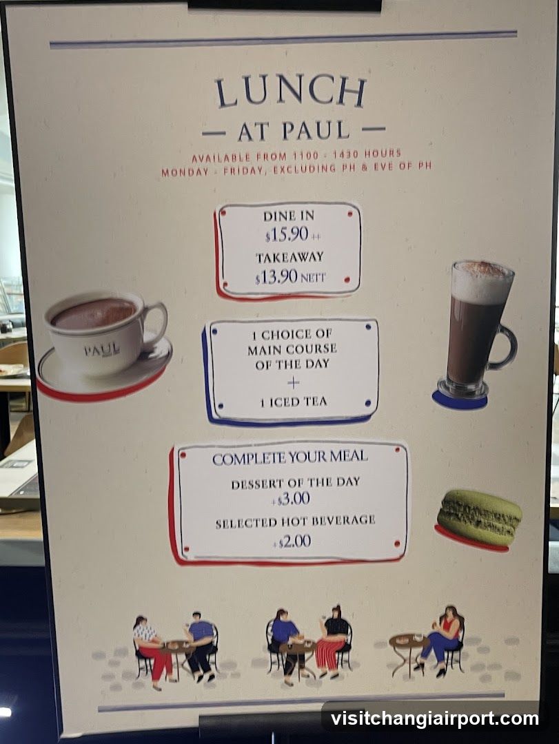 Lunch at Paul Menu Board