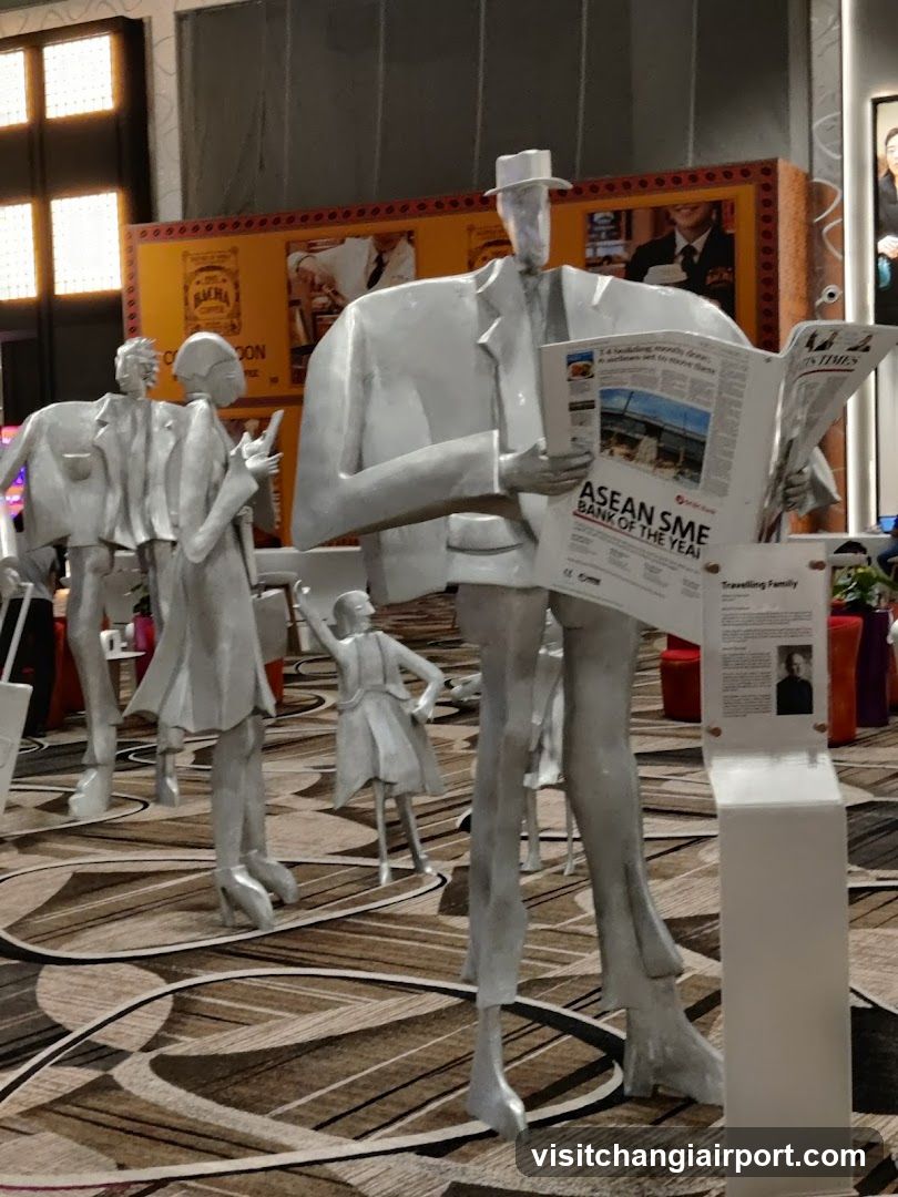 Statues in a lobby or exhibition space