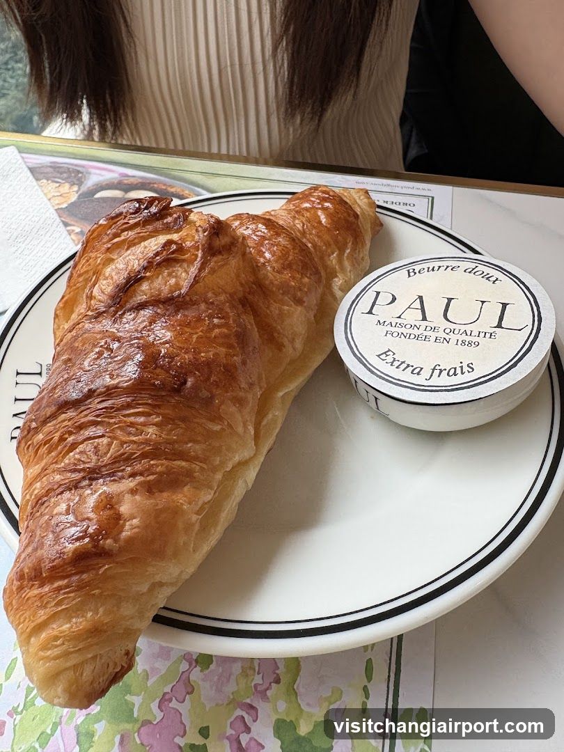 Croissant and Butter on a Plate