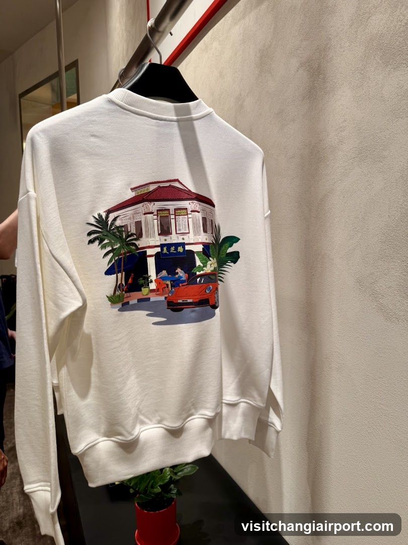 Sweatshirt with building illustration