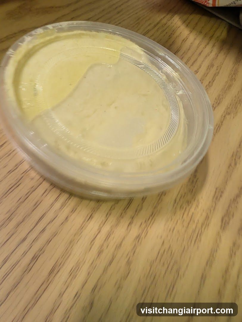 Hummus in plastic container