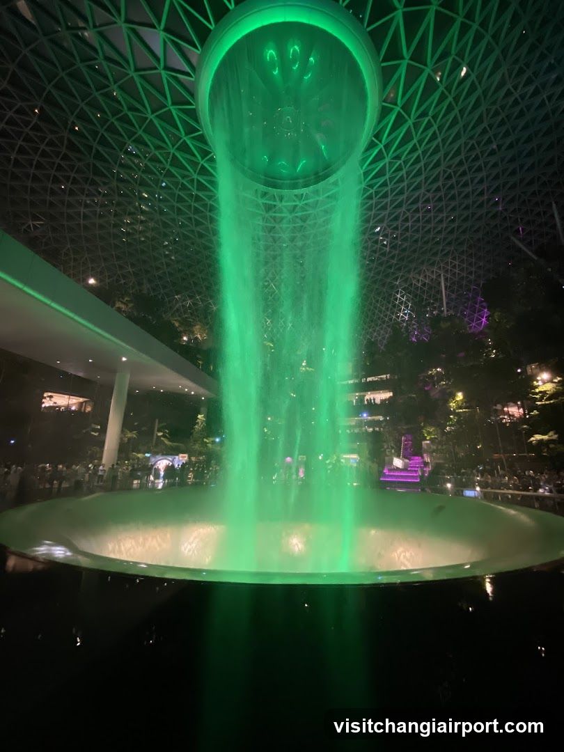 Singapore's Jewel Fountain at Night