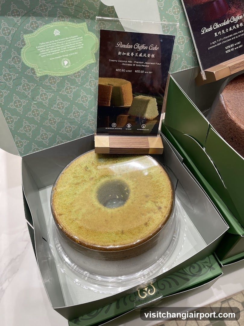 Pandan Chiffon Cake Display