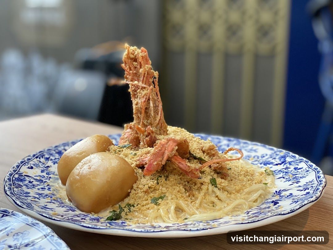 Pasta with Shrimp and Breaded Topping