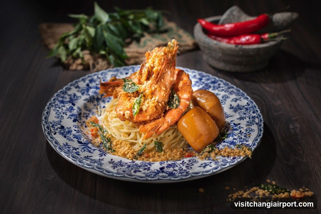 Shrimp and Noodle Dish with Chili Peppers