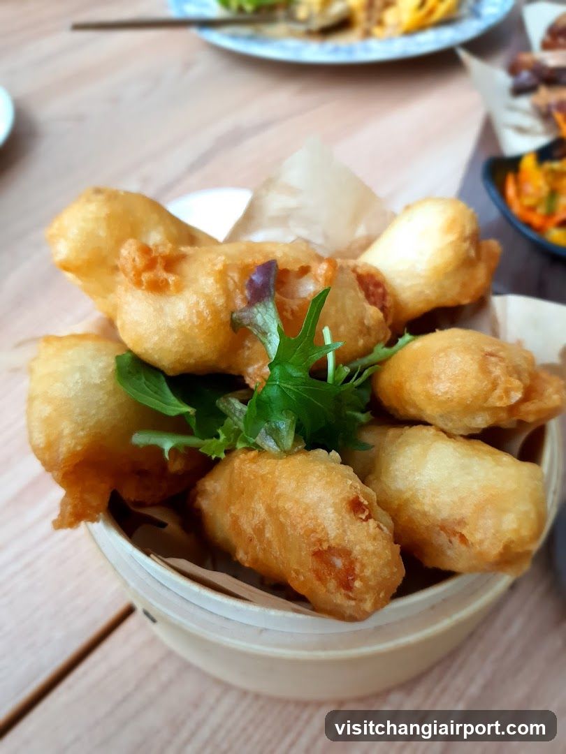 Fried Food Dish with Greens